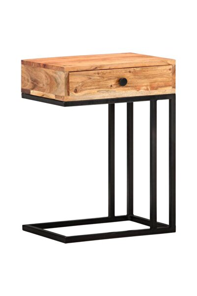 vidaxl Măsuță laterală în formă de U, 45 x 30 x 61 cm, Lemn masiv de salcâm