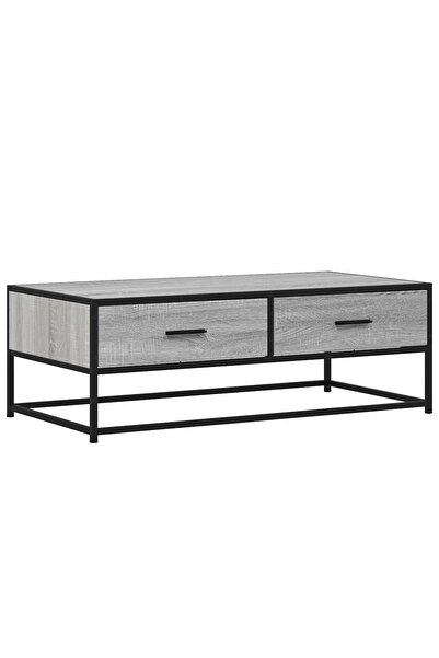 vidaxl Măsuță de cafea, gri sonoma, 100x50x35 cm, lemn prelucrat/metal