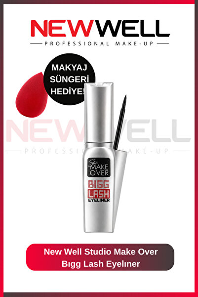 New Well Studio Make Over Bıgg Lash Eyelıner & Makyaj Süngeri Hediye