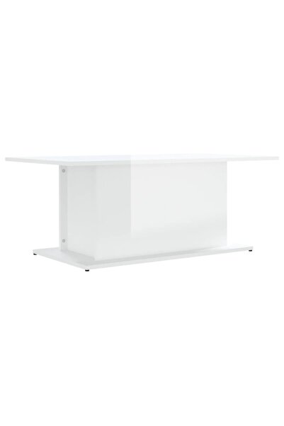 vidaxl Măsuță de cafea, alb extralucios, 102x55,5x40cm, lemn prelucrat
