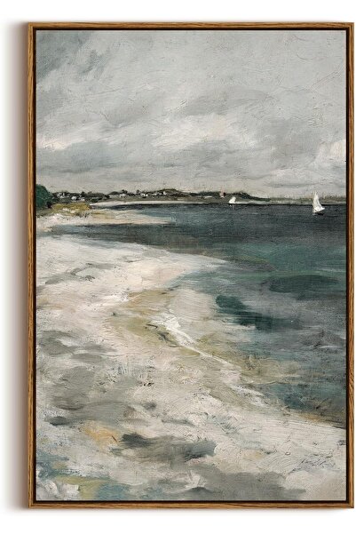 ALAYRA International Framed Vintage Storm Clouds Coastal Canvas Wall Art Deco...