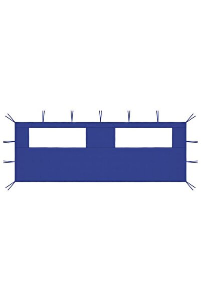 vidaxl Perete lateral pentru foișor cu ferestre, 6 x 2 m, albastru