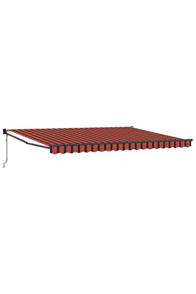 vidaxl Copertină retractabilă automată, portocalie și maro, 4,5 x 3 m