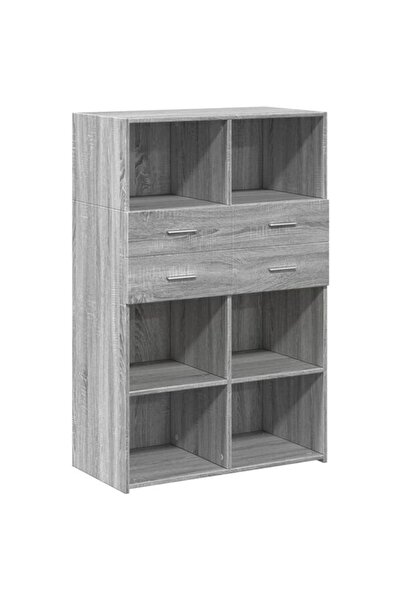 vidaxl Dulap înalt, gri Sonoma, 80 x 42.5 x 124 cm, lemn prelucrat
