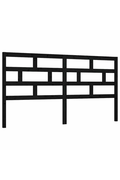 vidaxl Tăblie de pat, negru, 206x4x100 cm, lemn masiv de pin
