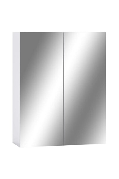 vidaxl Dulap de baie cu oglindă, Alb, 60 x 15 x 75 cm, MDF