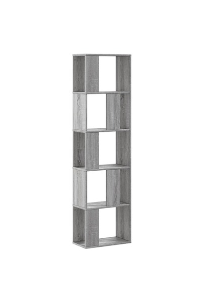vidaxl Bibliotecă 5 niveluri gri sonoma 45x23,5x162,5cm lemn prelucrat