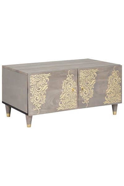 vidaxl Masă de cafea Gri 80 x 50 x 40 cm Lemn de mango solid
