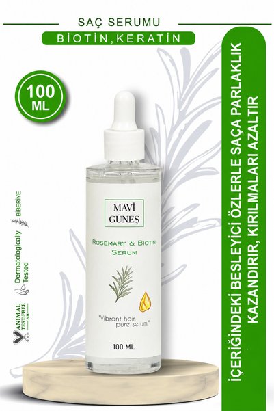 MAVİGÜNEŞKOZMETİK Biberiye Özlü Saç Serumu 100 ml – Biotin & Keratin İçerikli...