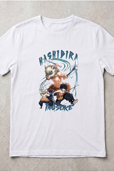 Silkensoul Demon Slayer Inosuke Hashibira Anime Printed Standard Fit Unisex T...