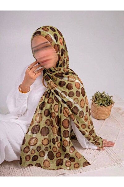 ISHRAQAT AL-AMAL A Circle-Patterned Chiffon Fabric, 2 Meters Long and 1 Meter...