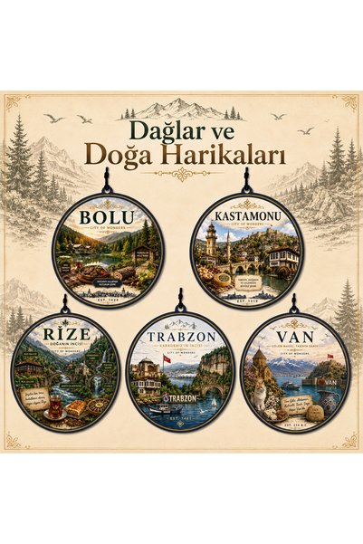 Meröka 5 Adet Dağlar ve Doğa Harikaları Tasarımlı Oto Kokusu,Araba Kokusu,Oto...