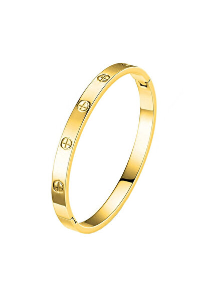 Pursehuit Brățară tip bangle, auriu, din oțel inoxidabil, placată cu aur de 1...
