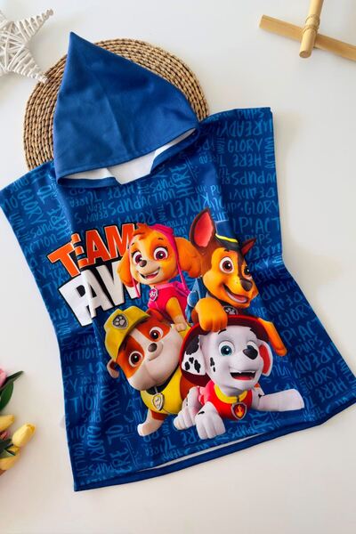 Minigimin Cicileri My Little Baby's Character Printed Hooded Children's Beach...