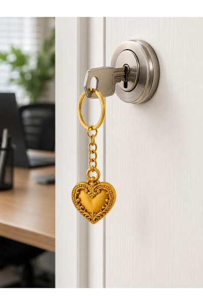 ARPAT NEXT Gold Heart Motif Keychain