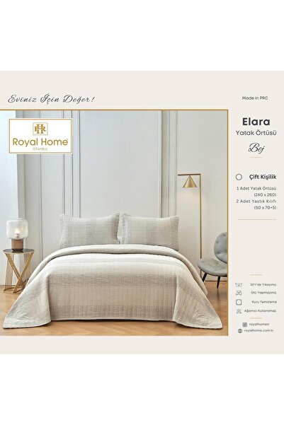 Royal Home غطاء سرير دبل إيلارا قطني 3 قطع