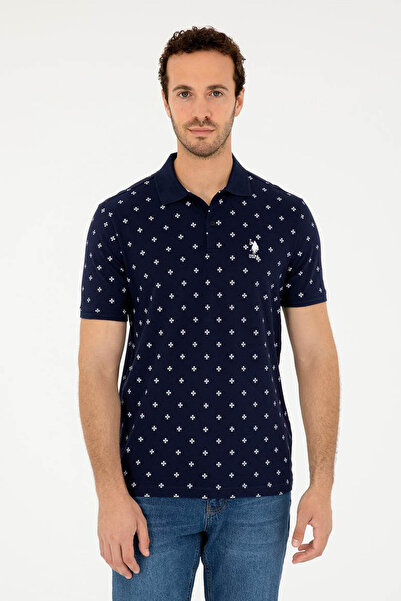 U.S. Polo Assn. 1826887 تي شيرت رجالي ذو ياقة بولو باللون الأزرق الداكن من غا...