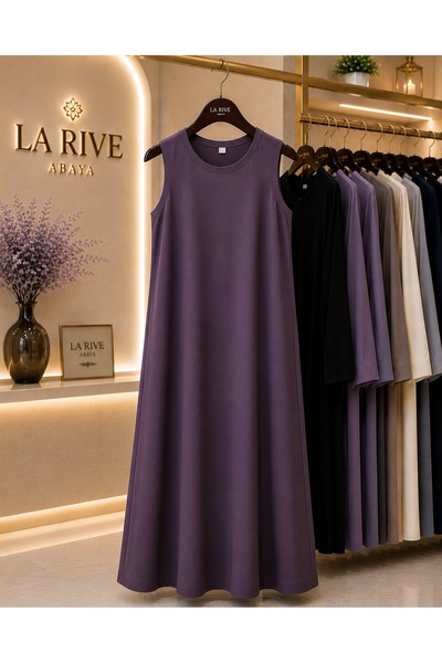 La Rive Royal Purple Sleeveless Abaya