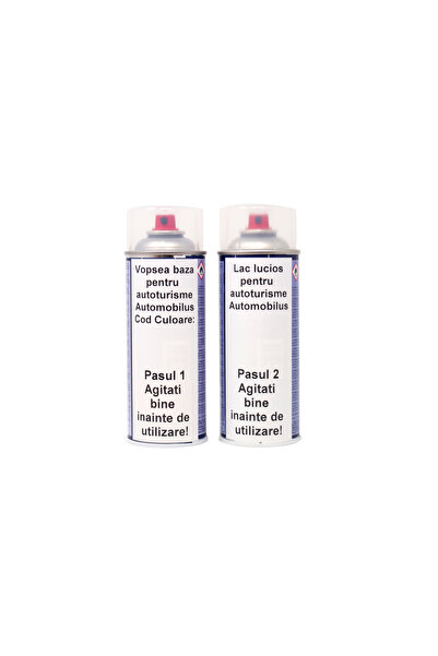 Automobilus Set spray vopsea baza si lac Automobilus, pentru Fiat, Gri, 604 G...
