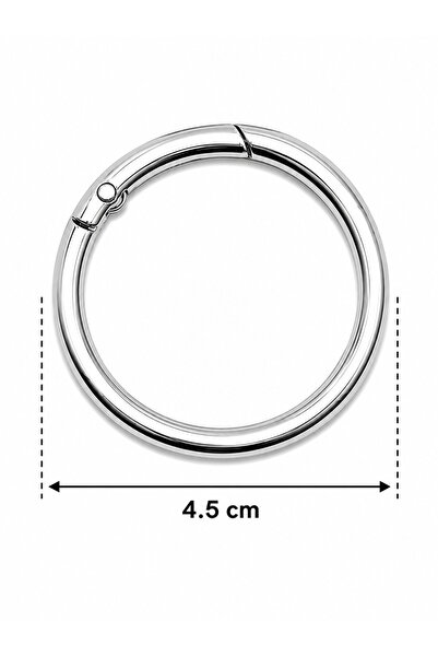 Kardelux Yaylı Mekanizmalı Metal Çanta Halkası (4.5cm çapında)