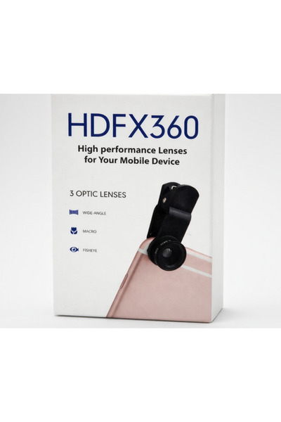 HDF طقم عدسات كاميرا الهاتف الذكي 3 في 1 - تكبير 0.67X، ماكرو 15X، 130 درجة °...