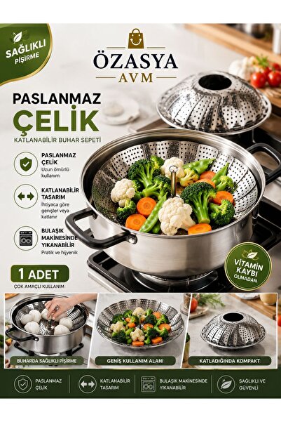 Özasya AVM Katlanabilir Buharda Sebze Pişirme Haşlama Aparatı