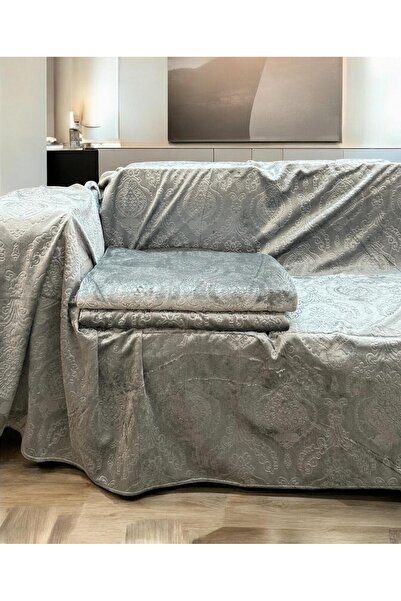 Linea Home Αντιολισθητικό βελούδινο μπαρόκ γκρι μονόκλινο THREESITTER 180X300...
