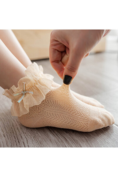 Superbaby Sosetele cu model din tesatura si volanas din organza (pret 1 buc, ...