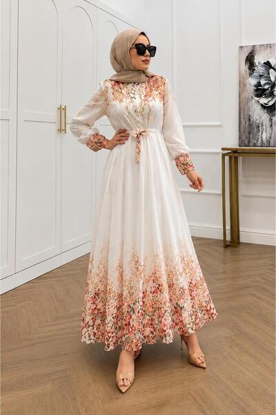 Avakado Floral Print Chiffon Dress