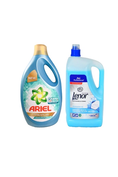 Ariel Detergent Premium 5.7 L + Balsam Lenor Profesional 5L