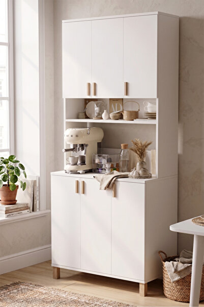 Yurudesign Oslo 45 cm Derinlik Çok Amaçlı Mutfak Dolabı Kahve Köşesi Kiler Er...