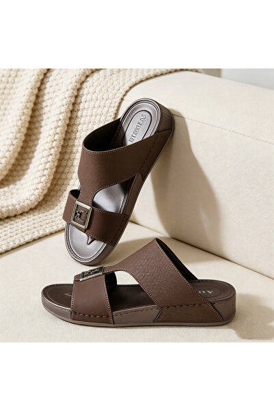 SAUDI STEPS Men's Fashion-Forward Traditional Sandals with Python Texture