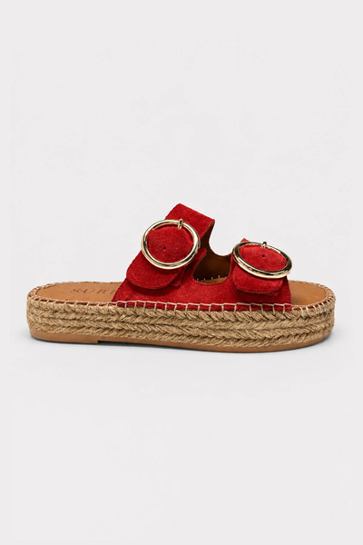 Suren bysrnshoes İstanbul Hakiki Deri Gold Toka Detaylı Kadın Espadril
