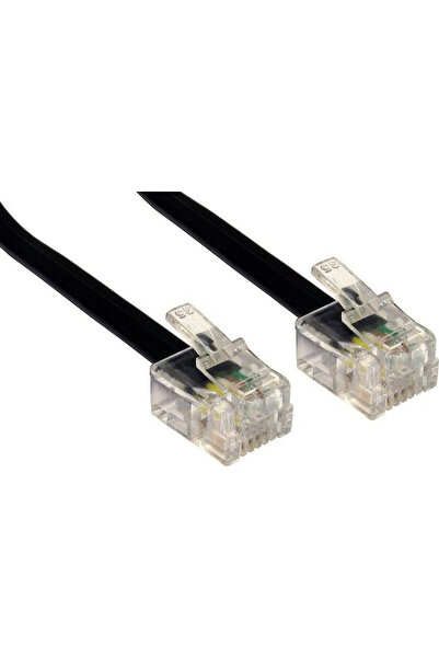 POWERTECH Επίπεδο Καλώδιο Τηλεφώνου RJ 11 6P4C 3 μ. Μαύρο (CAB-T 009)