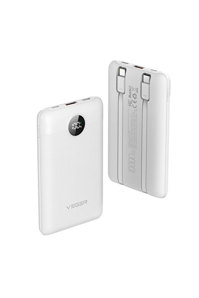 Veger C11 Powerbank 10.000mAh 22.5W με Ψηφιακή Οθόνη και Ενσωματωμένα Καλώδια...