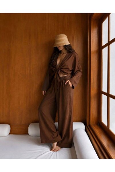 EMİX TREND GİYİM Bolerolu Oversize Pants Muslin Set