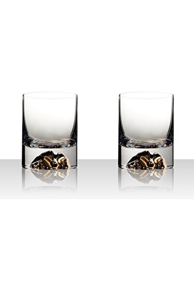 THE WHITE SHOP Whiskey Glass Set of 2 - Handmade Crystal Whisky Glasses - Mod...