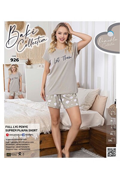 pamuklu Pijama Dama Baki Licra Short 924