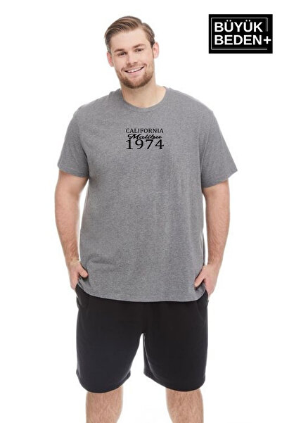 Superlife Süperlife Men's Large Size California 1974 Printed 3Xl-6Xl Crew Nec...