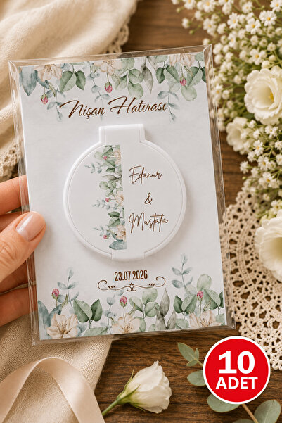 Kreadecor Kişiye Özel Kapaklı Cep Aynası Söz Nişan Nikah Hediyeliği – Kartlı ...
