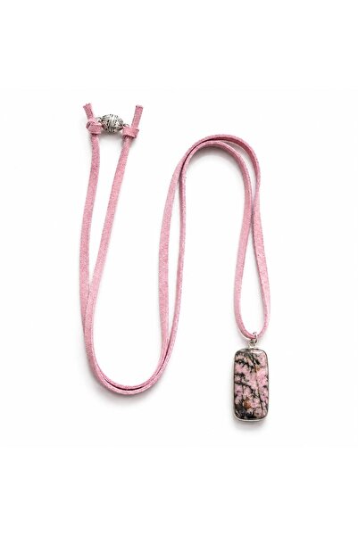 JİMNY JEWELRY Noma Real Leather Suede Rope Natural Stone End Multi-Use Necklace