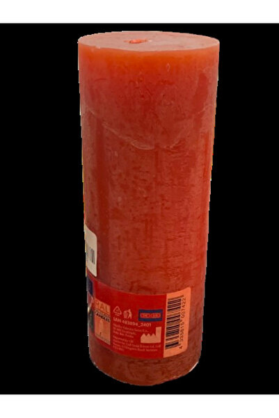 Livarno home rustic pillar candle featuring a textured orange wax finish 6.8*...