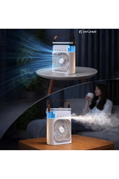 AKSU Katjmer KTFN-21 Buharlı Işıklı Masaüstü USB Fan (BEYAZ)