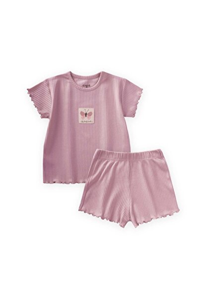 Cigit Corduroy Shorts Set 1-7 Years Lilac