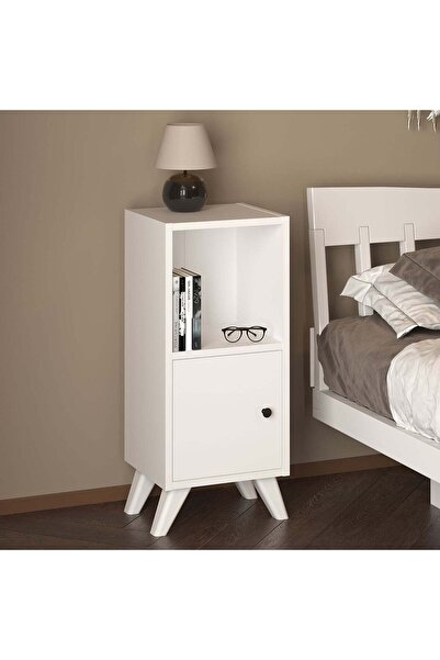 Vivendo Noptiera Corfu compacta cu sertar si raft, noptiera dormitor 78 x 34 ...