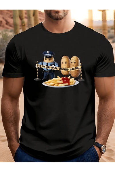 Generic Men'S Funny Graphic Tee Featuring Anthropomorphic Potatoes, Made from...