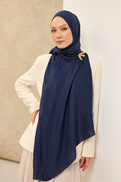 Silk Home شال قطني من نايا بنمط SH باللون الأزرق الداكن