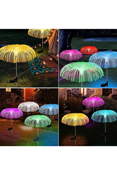 CumparaMisim Set 2 Lampi Solare JellyFish cu Fibra Optica – Iluminare Multico...
