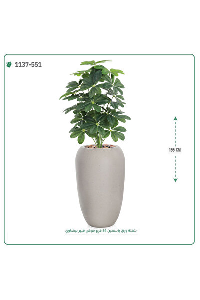 OEMS شتلة ورق ياسمين صناعية حوض فيبر { ارتفاع 155 سم }