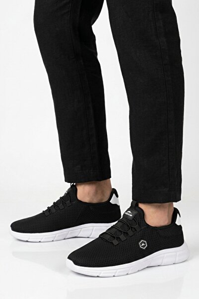 WALKWAY Black-White Mesh Lightweight Flexible Men's Sports Shoes 26134 m